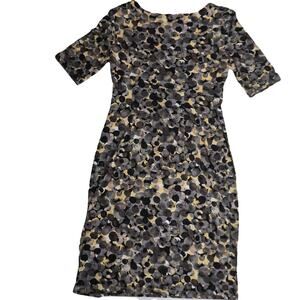 Connected Apparel circle pattern dress small quarter sleeve